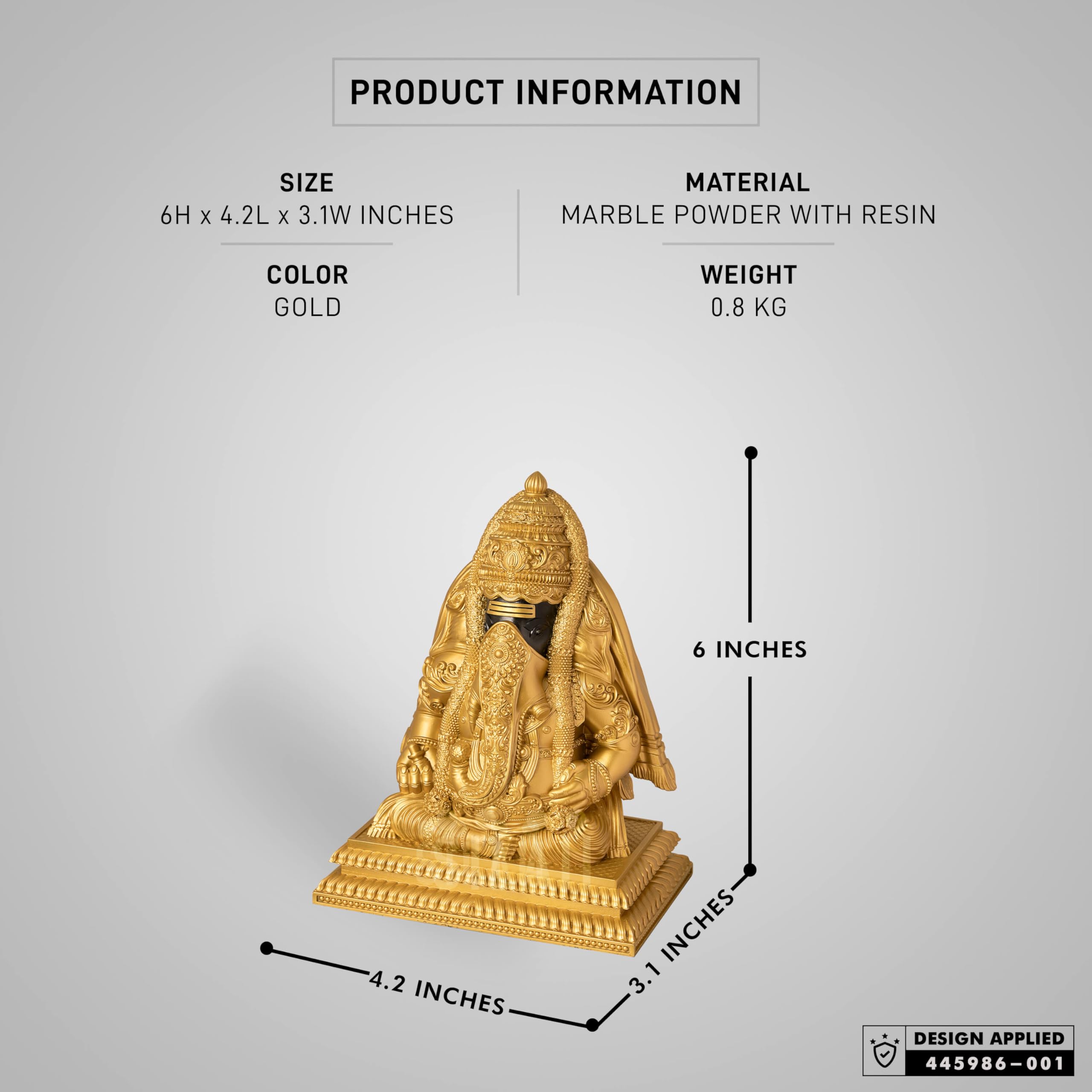 Silaii Pillayarpatti Karpaga Vinayagar Idol  Sacred Wish-Granting Ganesha Murti Showpiece & Statue For Home Decor, Pooja Room, H